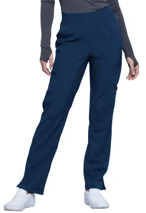Scrub Pants - Cherokee Infinity Women's Mid Rise Tapered Leg Pull-on Pants - Navy, CK065A