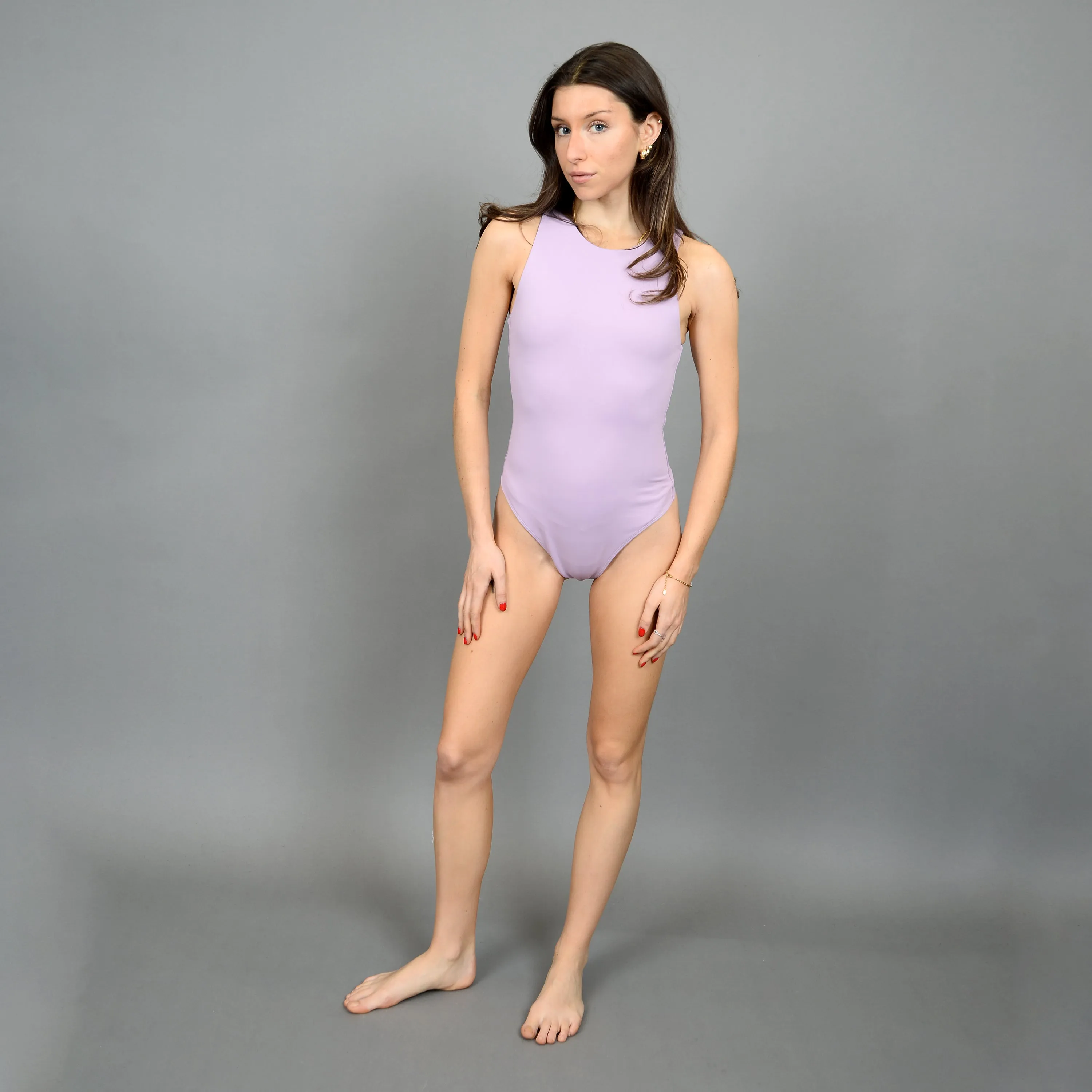 SECOND SKIN BY RD STYLE WOMEN'S ROXANNA SLEEVELESS CREWNECK BODYSUIT-  DUSTY MAUVE
