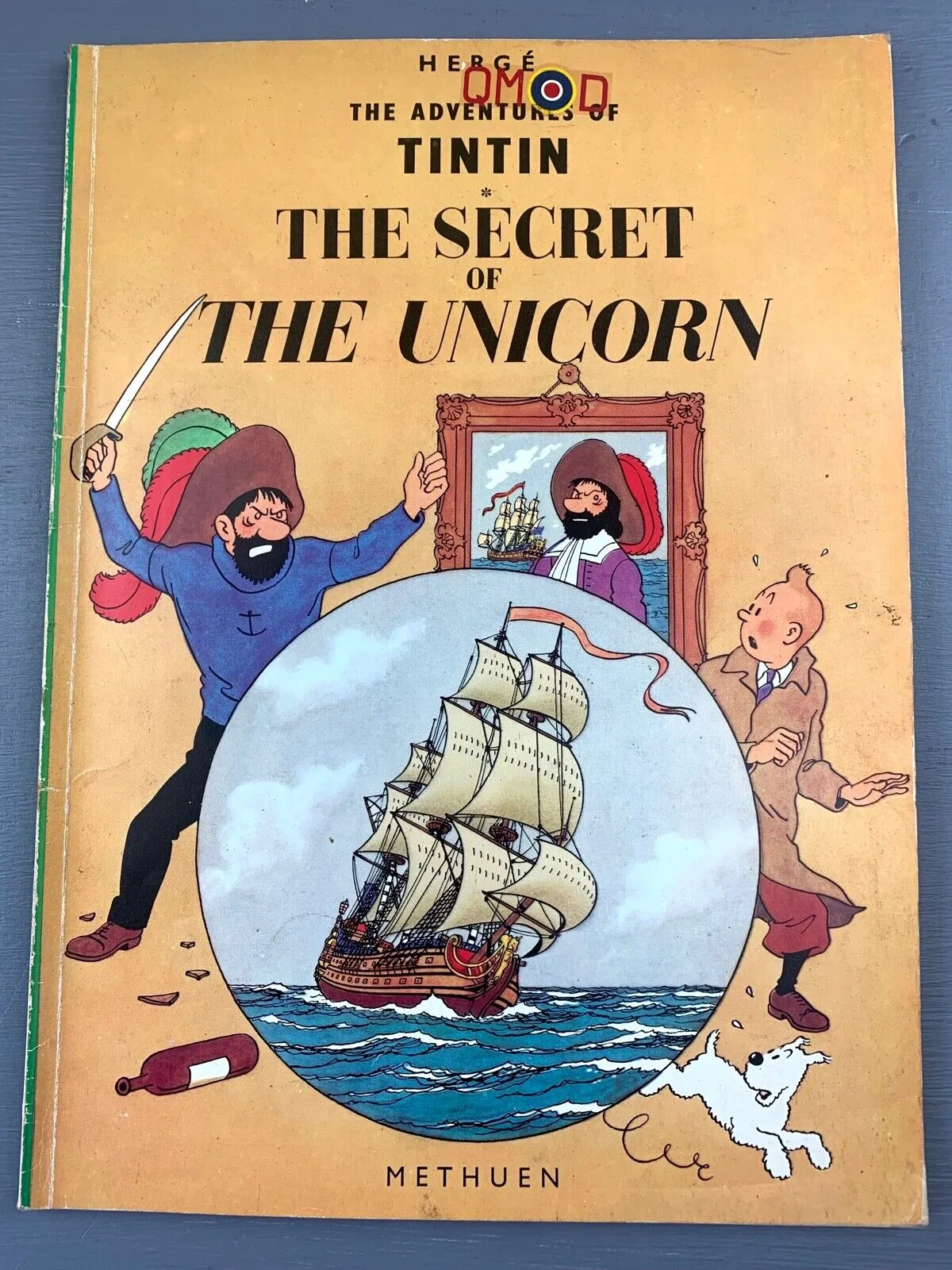 Secret of the Unicorn Methuen 1974 1st UK Paperback Edition Rare Tintin Book Herge