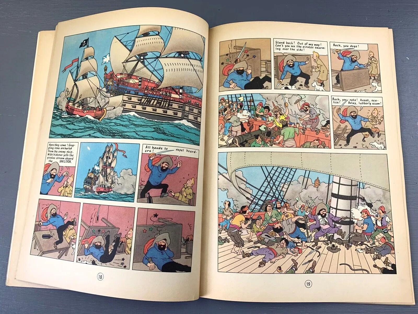 Secret of the Unicorn Methuen 1974 1st UK Paperback Edition Rare Tintin Book Herge