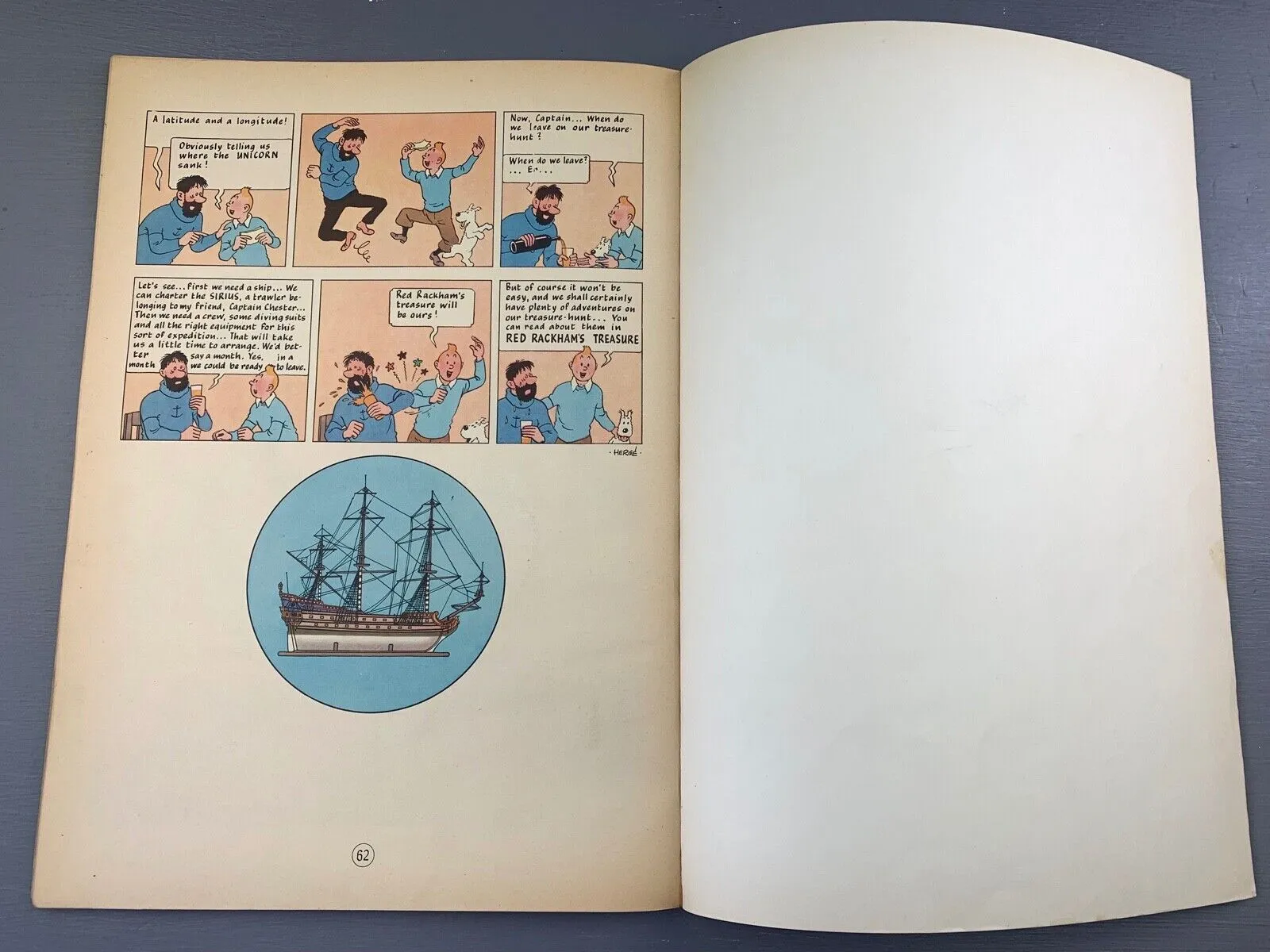 Secret of the Unicorn Methuen 1974 1st UK Paperback Edition Rare Tintin Book Herge