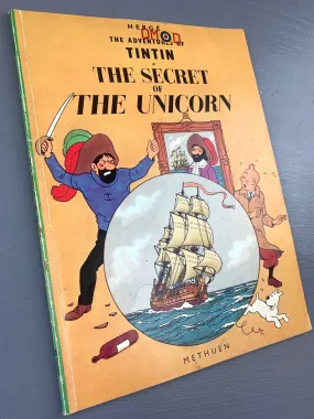 Secret of the Unicorn Methuen 1974 1st UK Paperback Edition Rare Tintin Book Herge