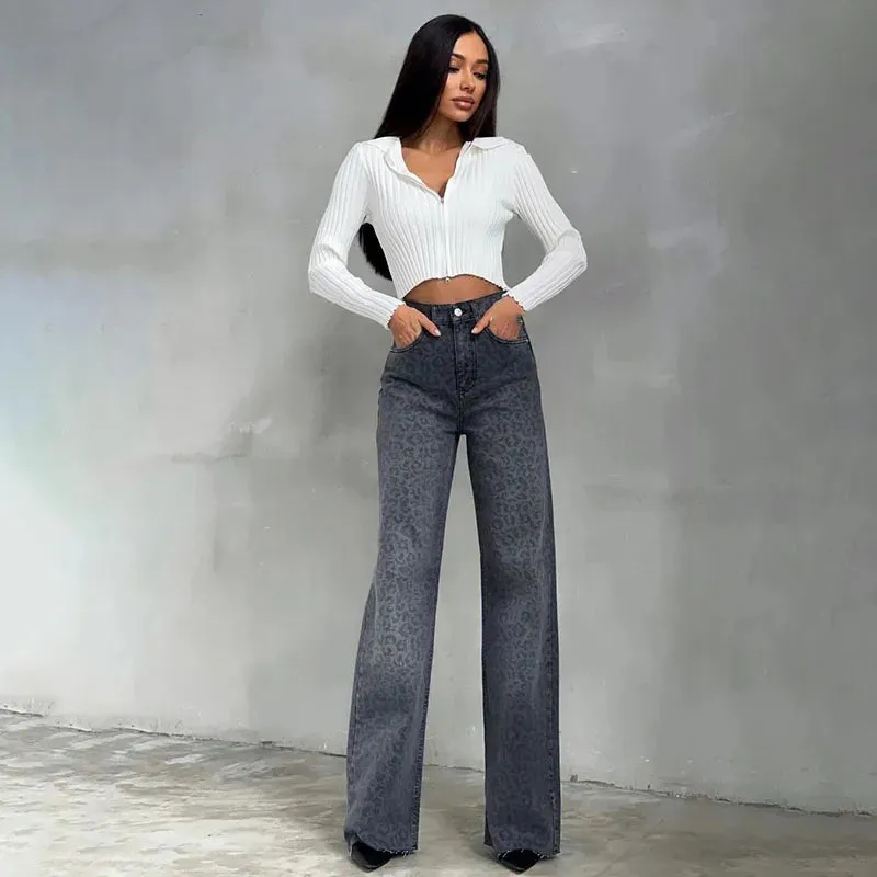 Serafina Leopard High-Waist Jeans