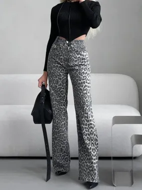 Serafina Leopard High-Waist Jeans