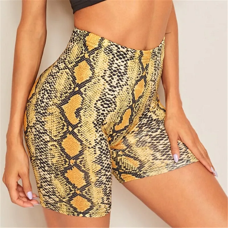 Sexy High Waist Snakeskin Short Pants