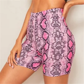 Sexy High Waist Snakeskin Short Pants