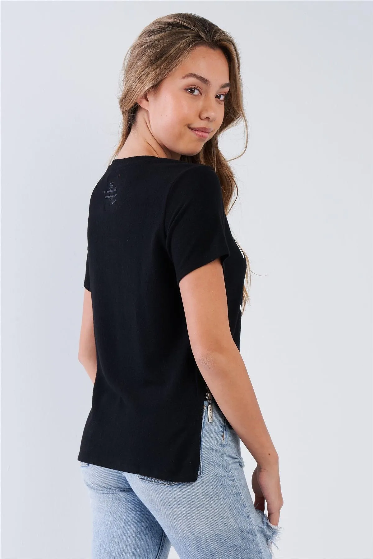 Short Sleeve "Love Is The Answer" Asymmetrical Hem Top