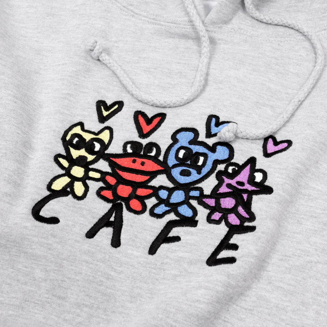 Skateboard Cafe Pals Hood - Heather Grey
