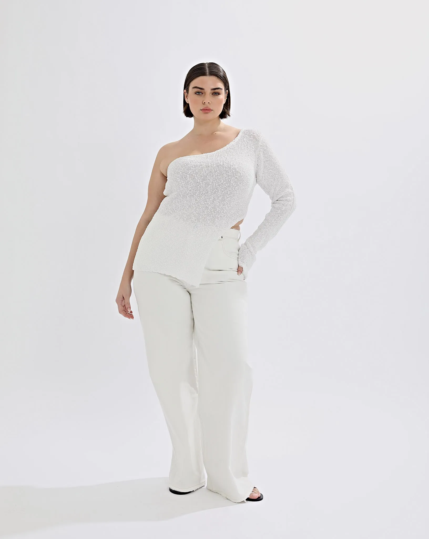 Sloane Knit Top White