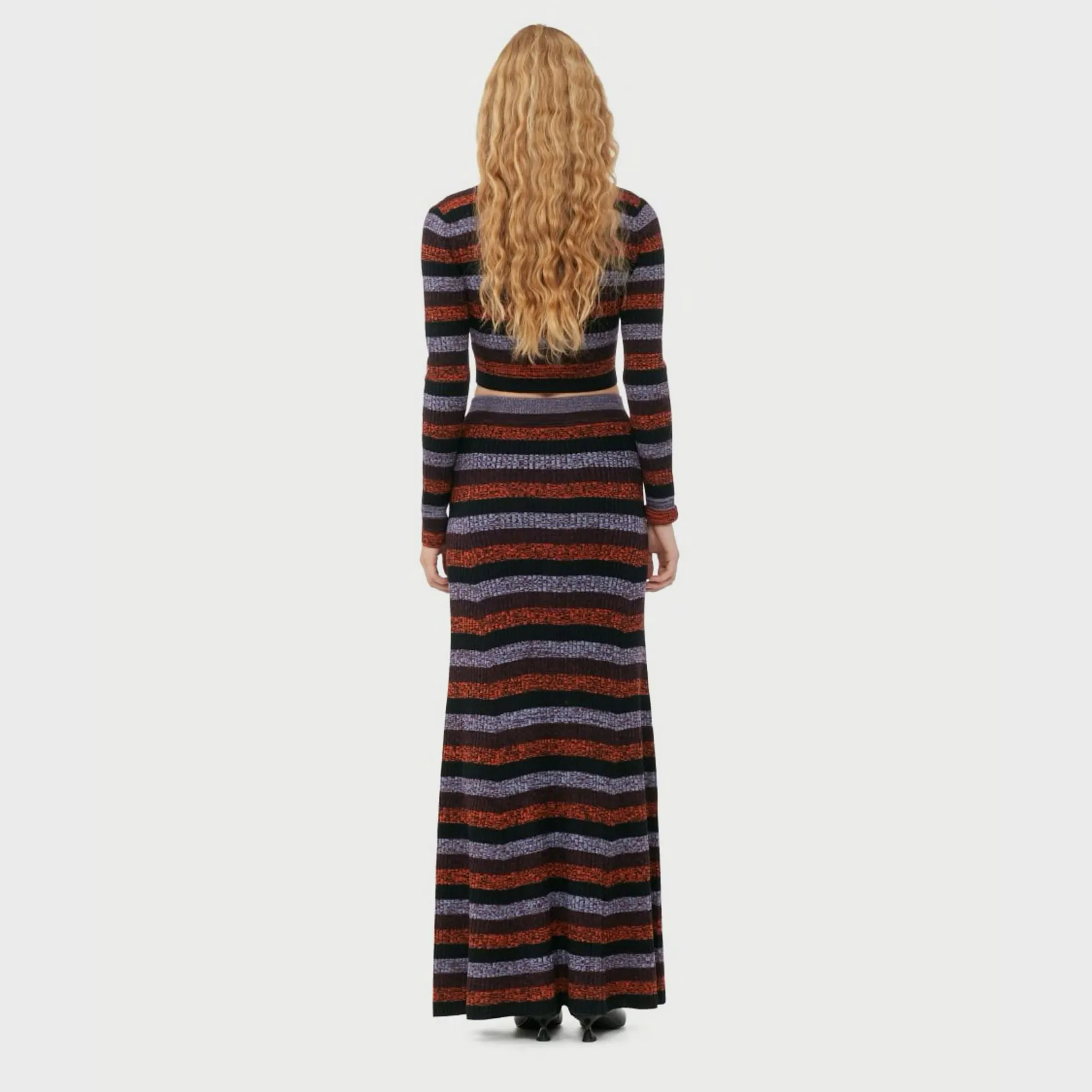 Sprayed Merino Rib Maxi Skirt