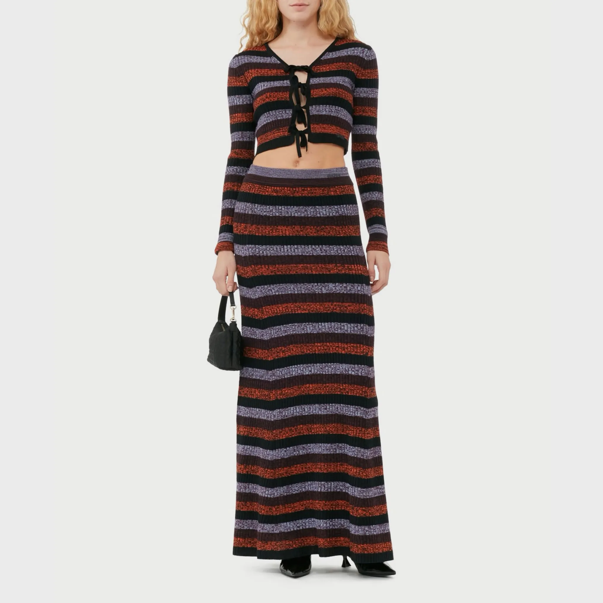 Sprayed Merino Rib Maxi Skirt