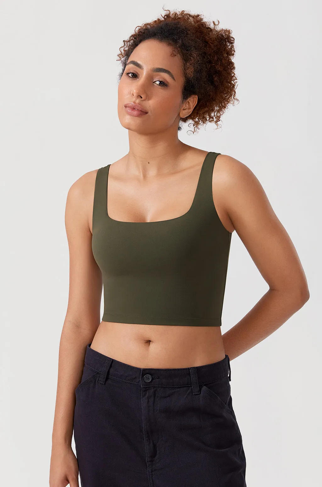 Square Neck Longline Sports Bra