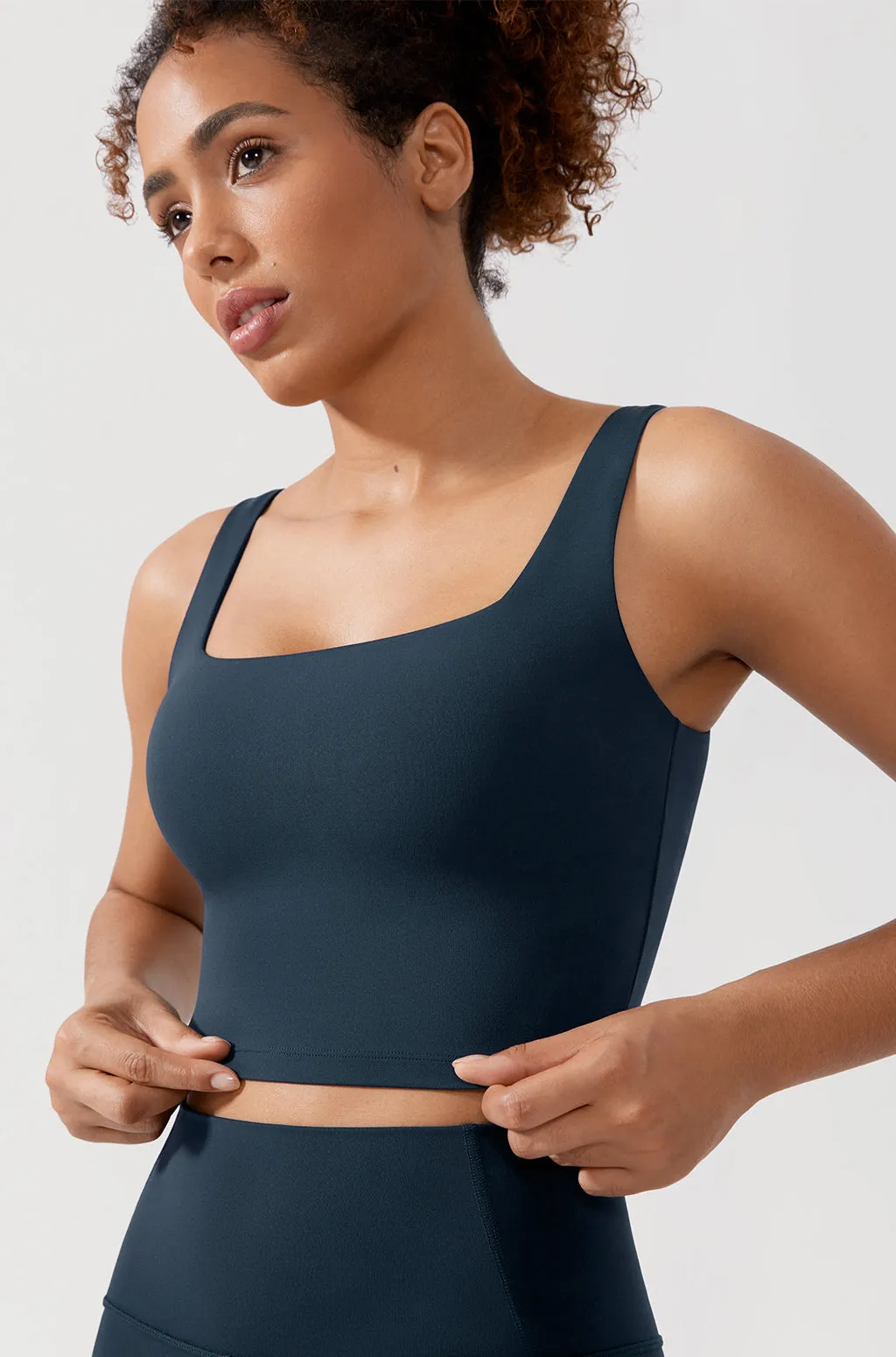 Square Neck Longline Sports Bra