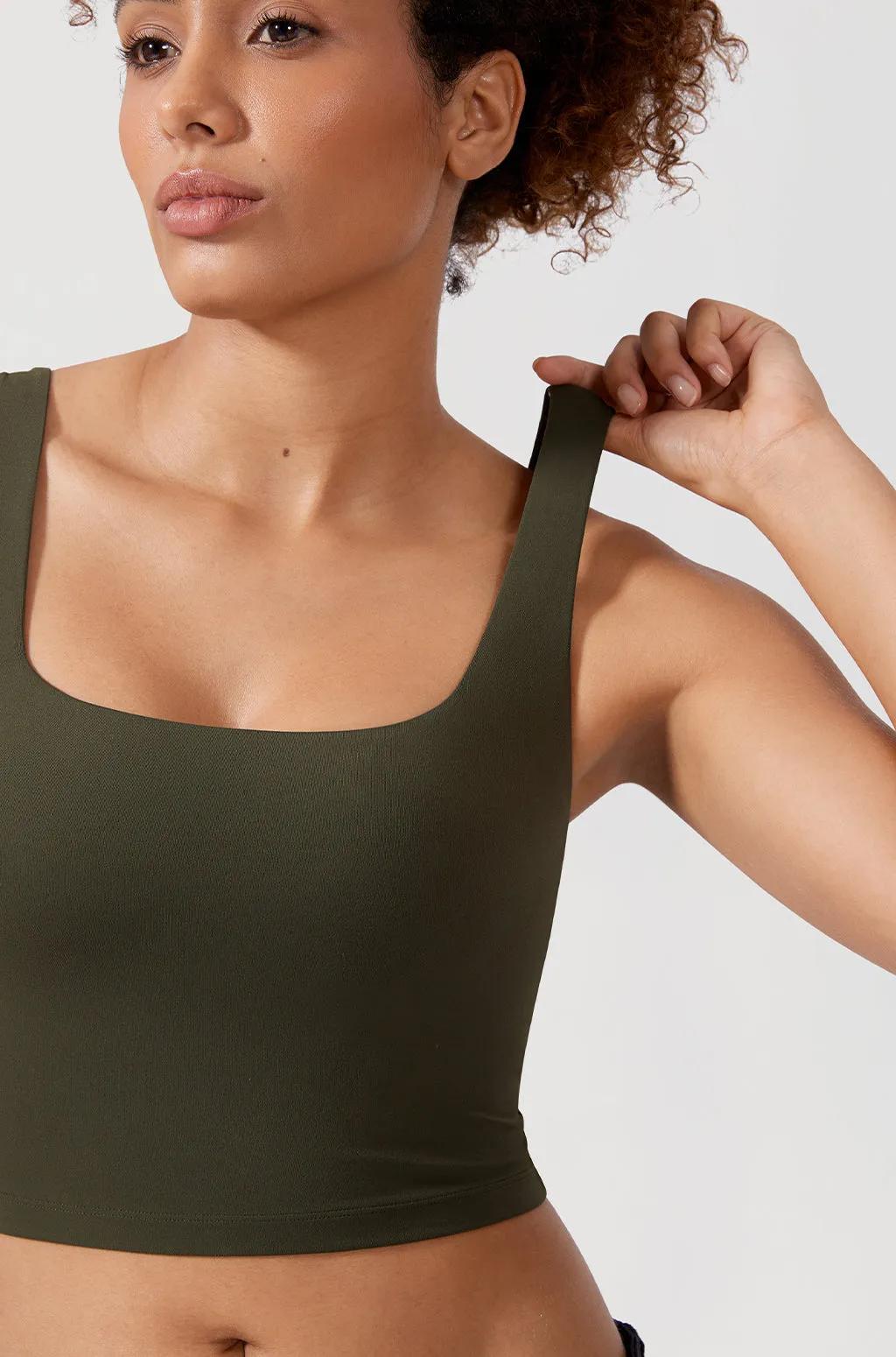 Square Neck Longline Sports Bra
