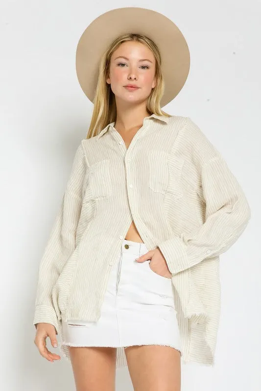 STRIPED LINEN SHIRT