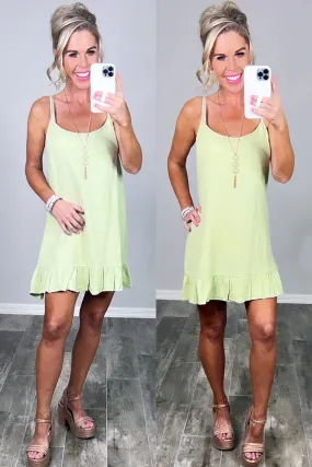 Sunday Brunch Ruffle Dress - Kiwi