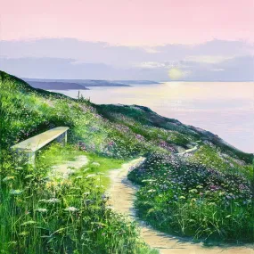 Sunset Seat Canvas by Heather Howe