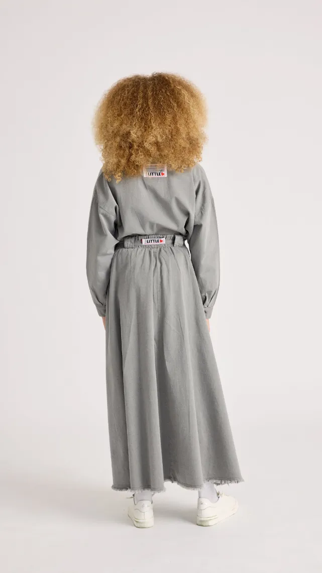 Teen Belted Denim Maxi Skirt