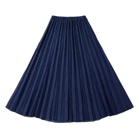 Teens Dark Denim Maxi Pleated Skirt