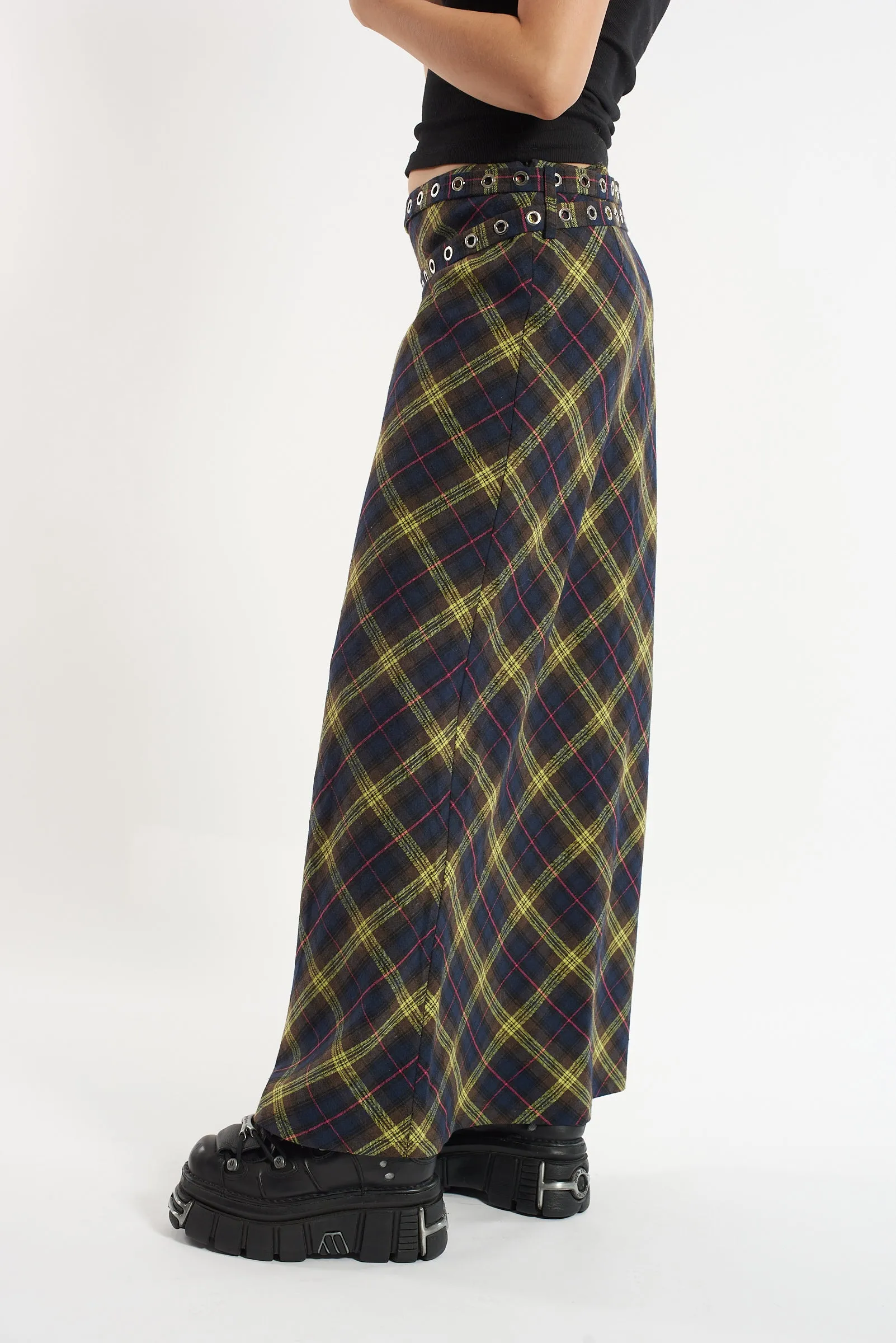 The Ragged Priest Vicious Check Tartan Maxi Skirt