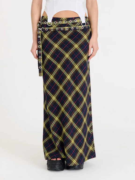 The Ragged Priest Vicious Check Tartan Maxi Skirt