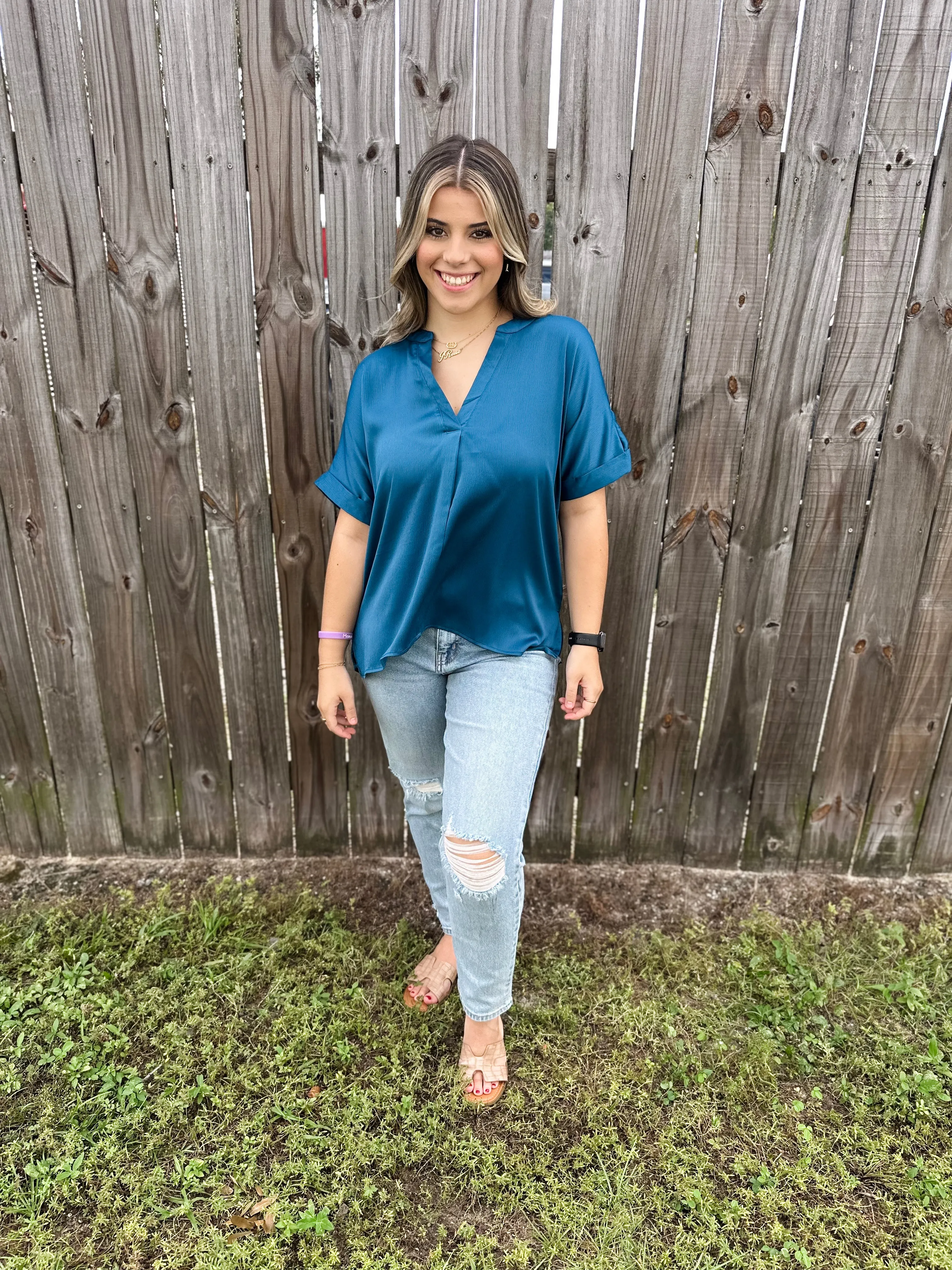 Tia Teal Blouse