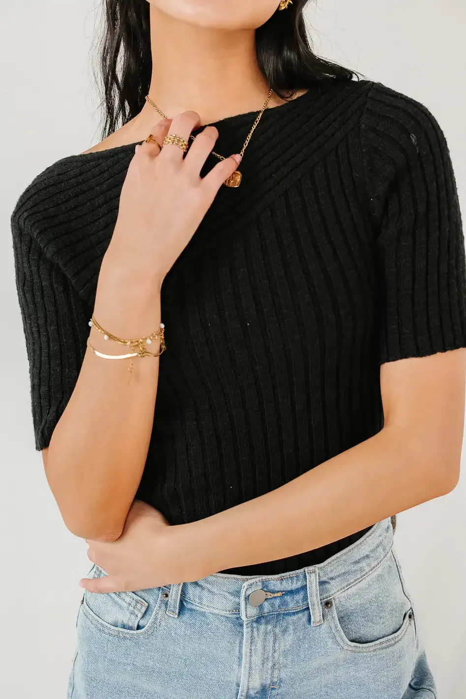 Toni Sweater Top in Black - FINAL SALE