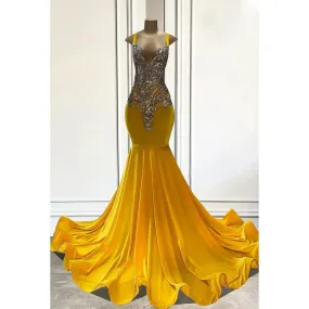 Trumpet/Mermaid Ruffles V-neck Straps Rhinstones Formal Party Prom Dress