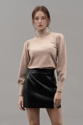 TURTLENECK LONG BISHOP SLEEVE PULLOVER SWEATER