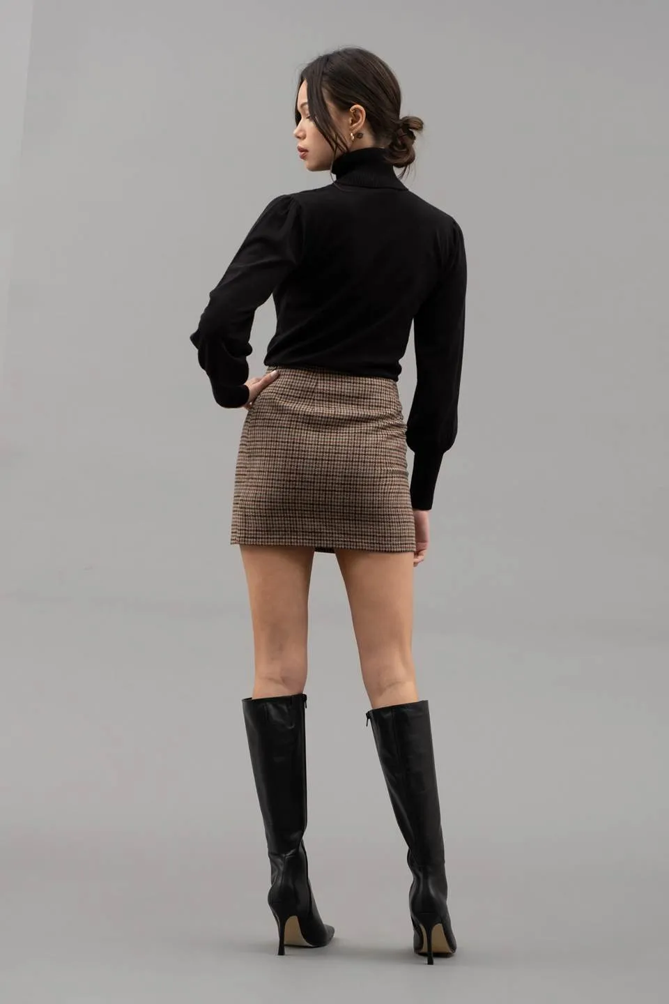 TURTLENECK LONG BISHOP SLEEVE PULLOVER SWEATER