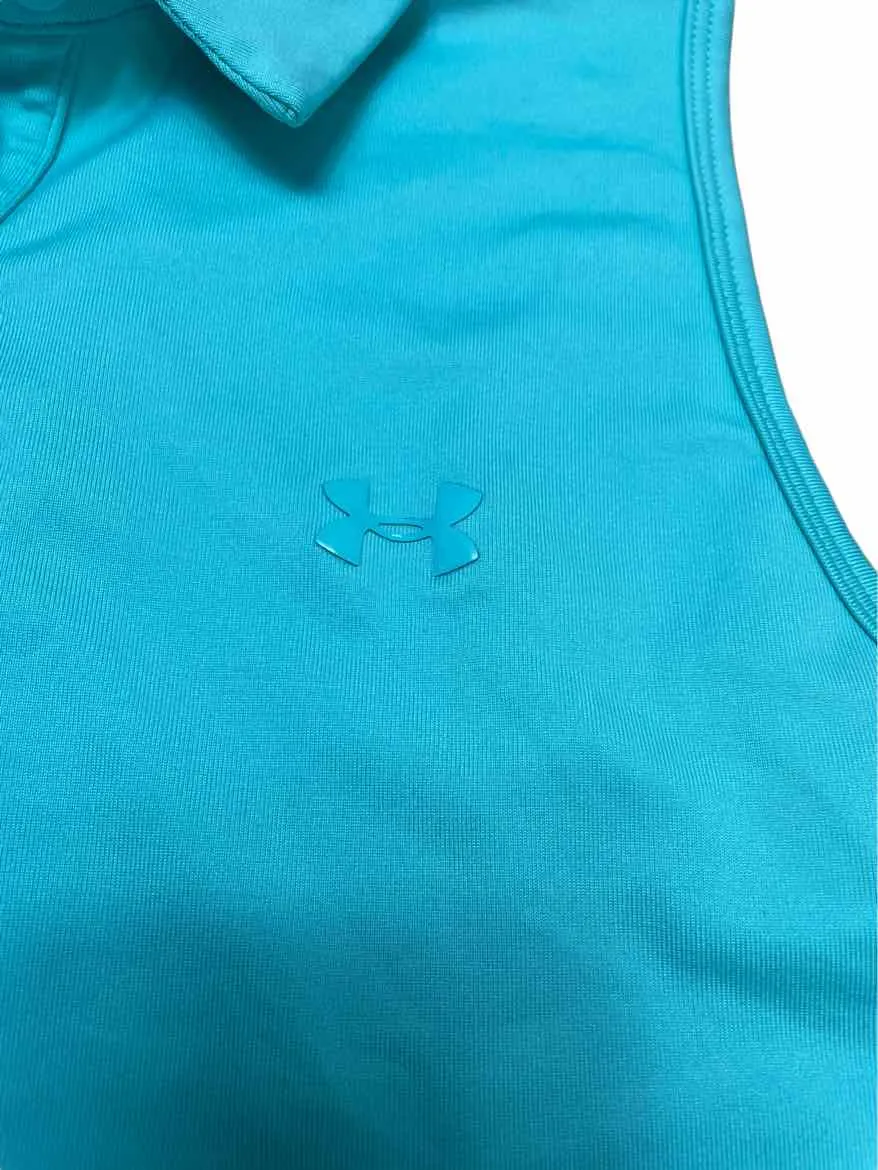 Under Armour Size S Aqua Polyester logo Active Wear Shirt