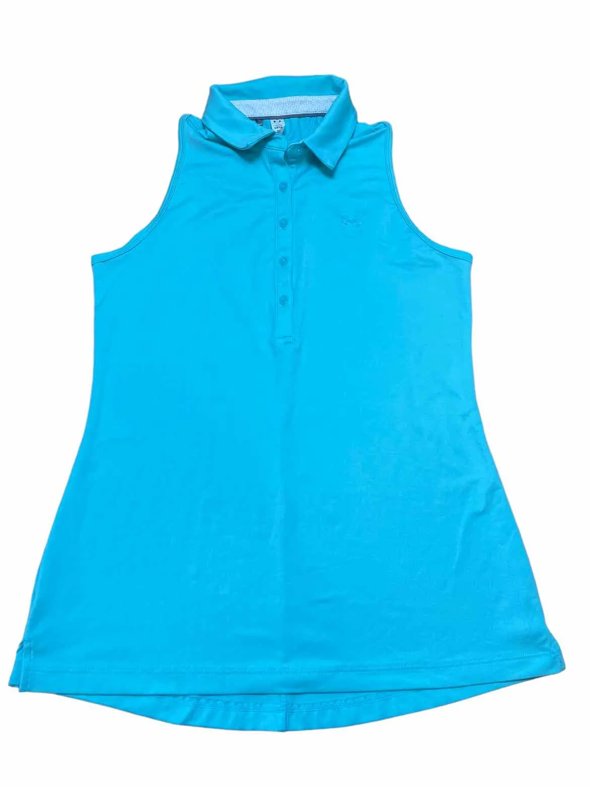 Under Armour Size S Aqua Polyester logo Active Wear Shirt