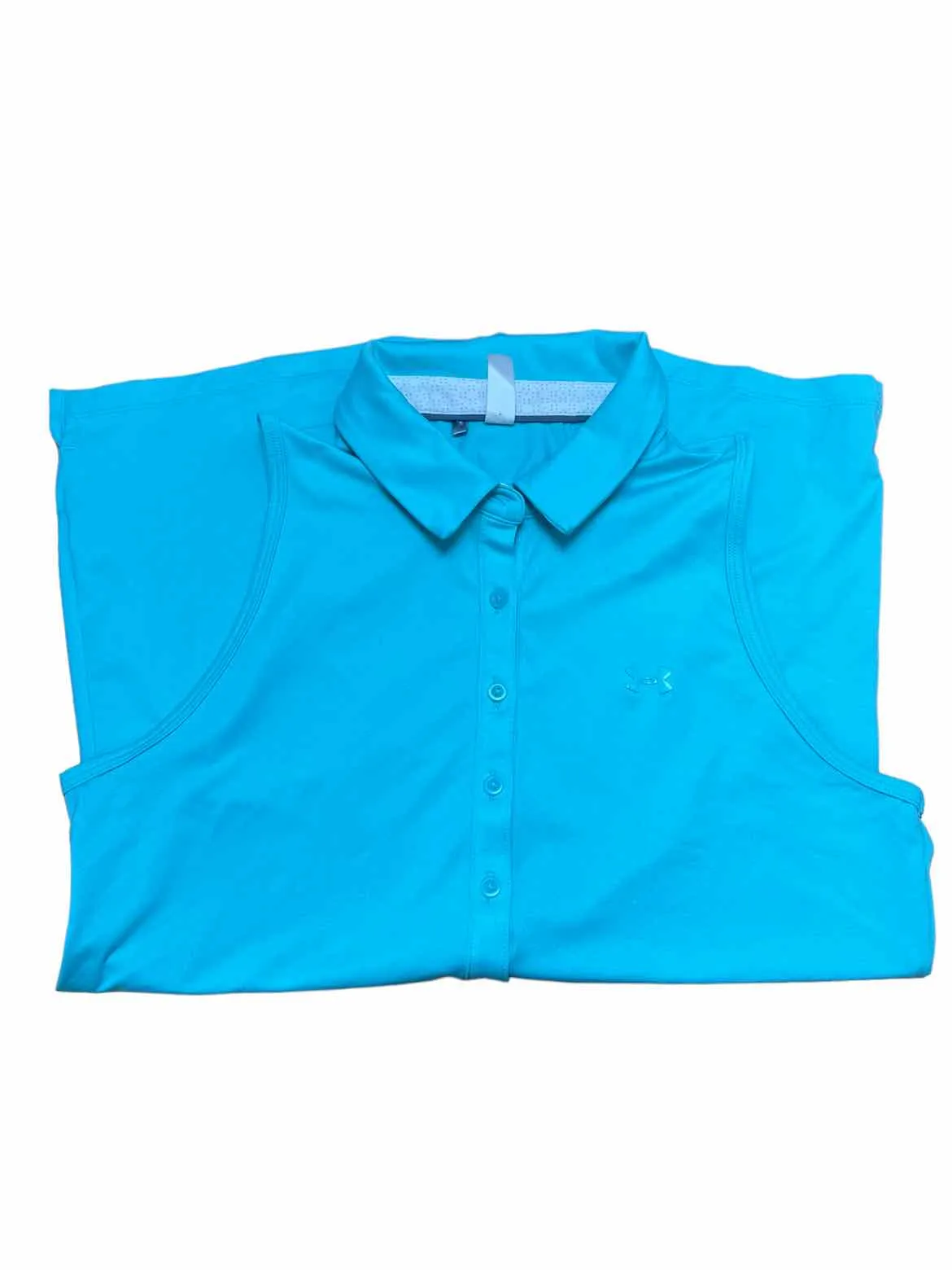 Under Armour Size S Aqua Polyester logo Active Wear Shirt