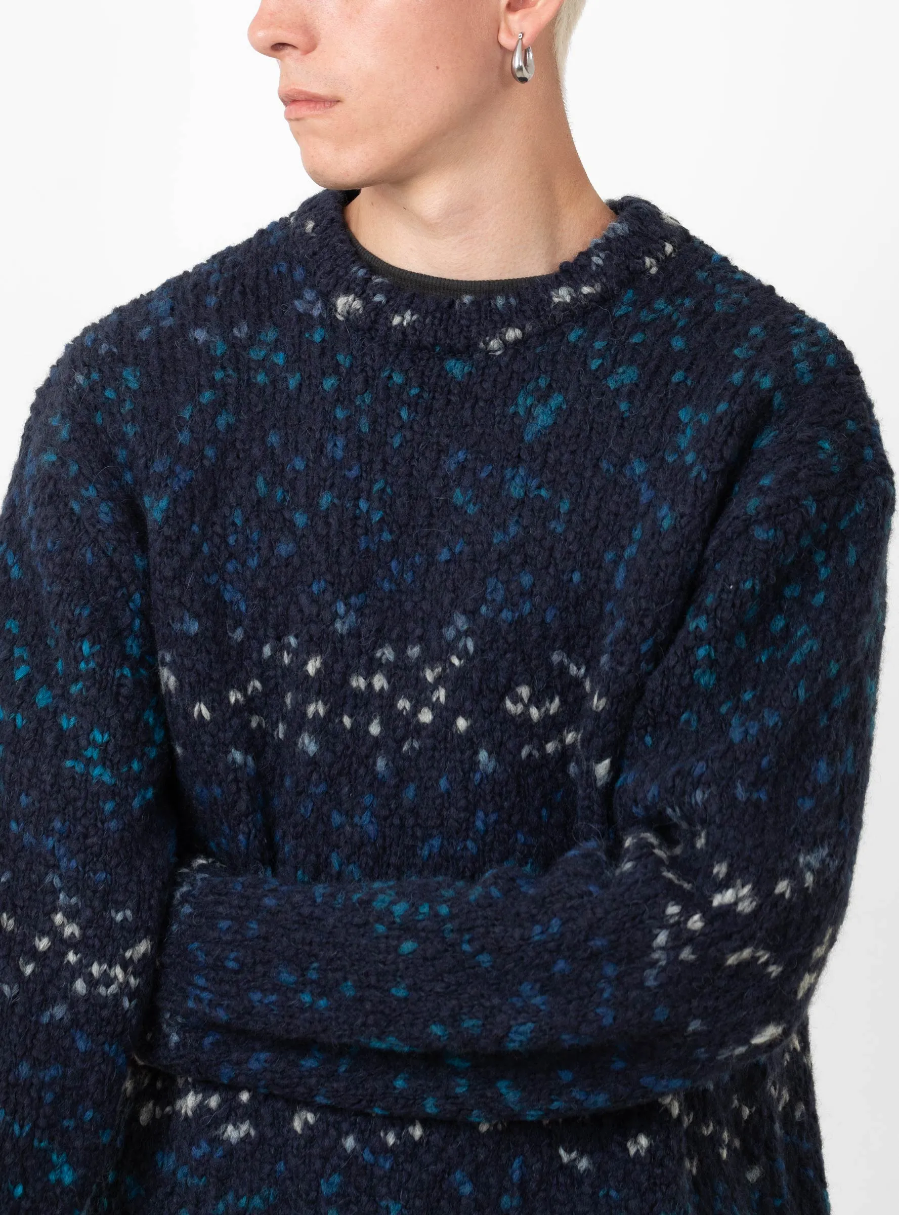 Undertones Boxy Crew Knit Navy