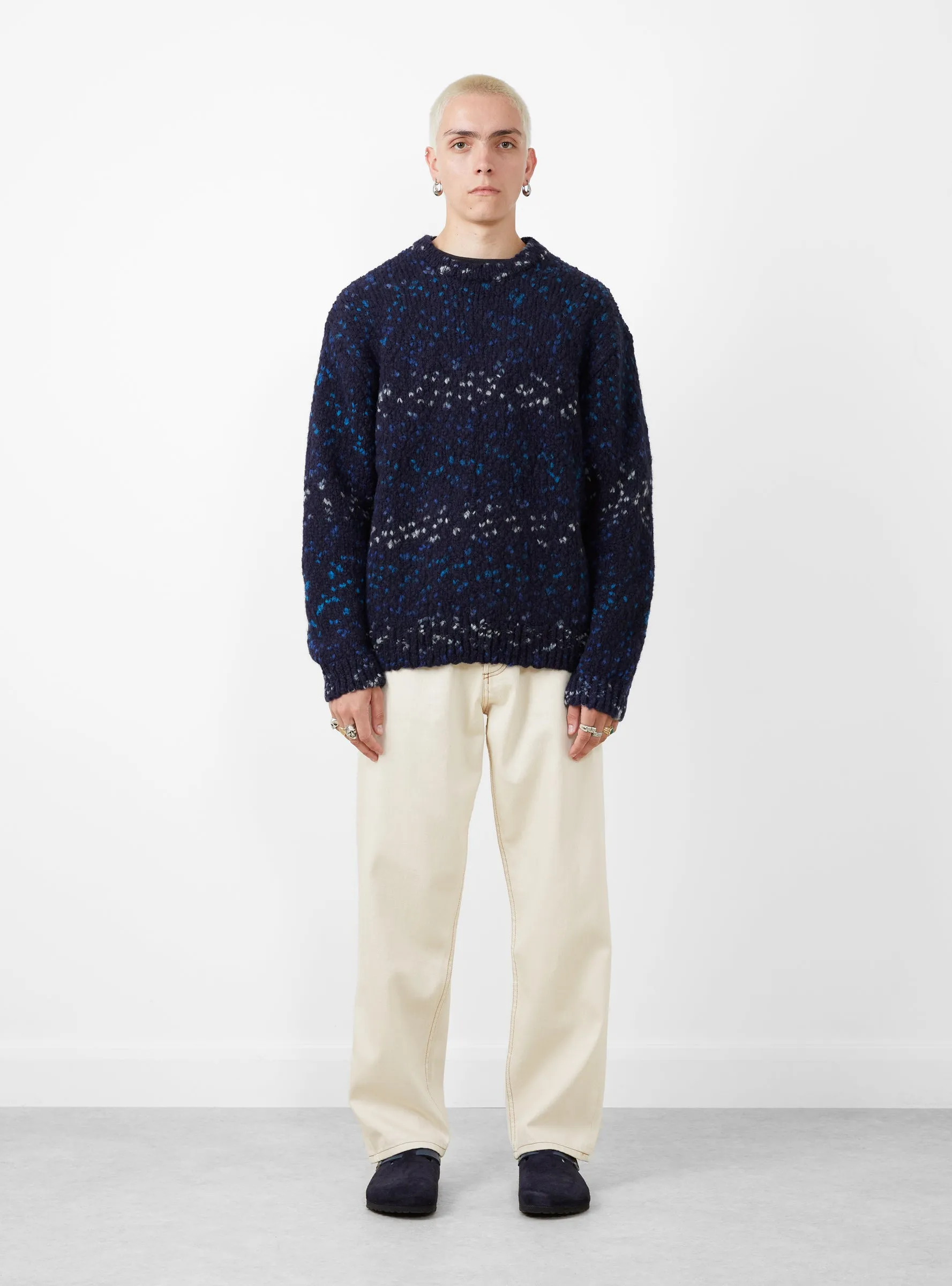 Undertones Boxy Crew Knit Navy