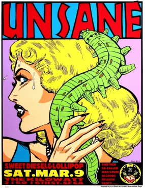 Unsane Sweet Diesel Lollipop 1996 The Kilowatt San Francisco Silkscreen Print by Frank Kozik