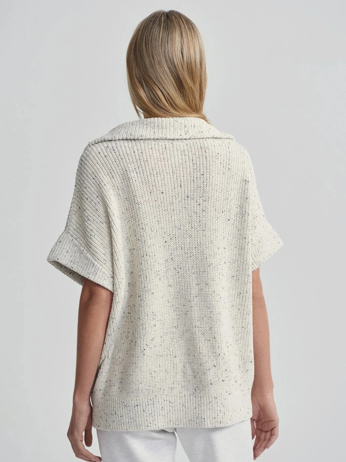 Varley - Reagan Knit Half Zip in Vaporous Grey Fleck