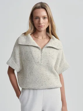 Varley - Reagan Knit Half Zip in Vaporous Grey Fleck