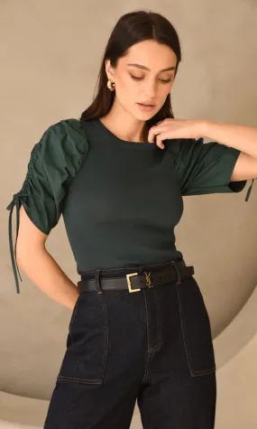 Vendra Knit Poplin Top