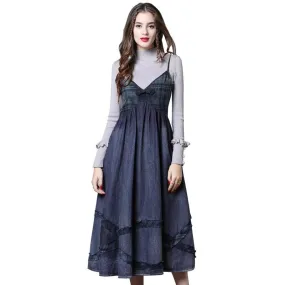 Vintage Autumn Denim Dress
