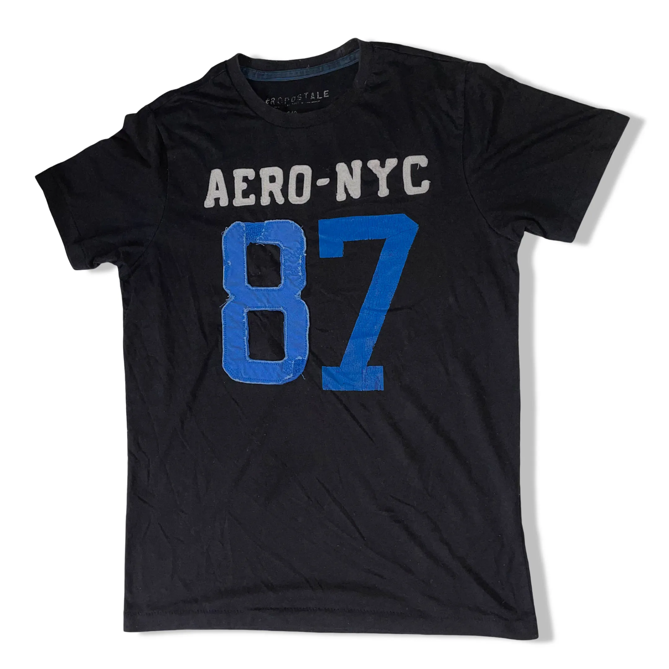 Vintage Black mens Aeropostale aero nyc 87 graphics tees in S