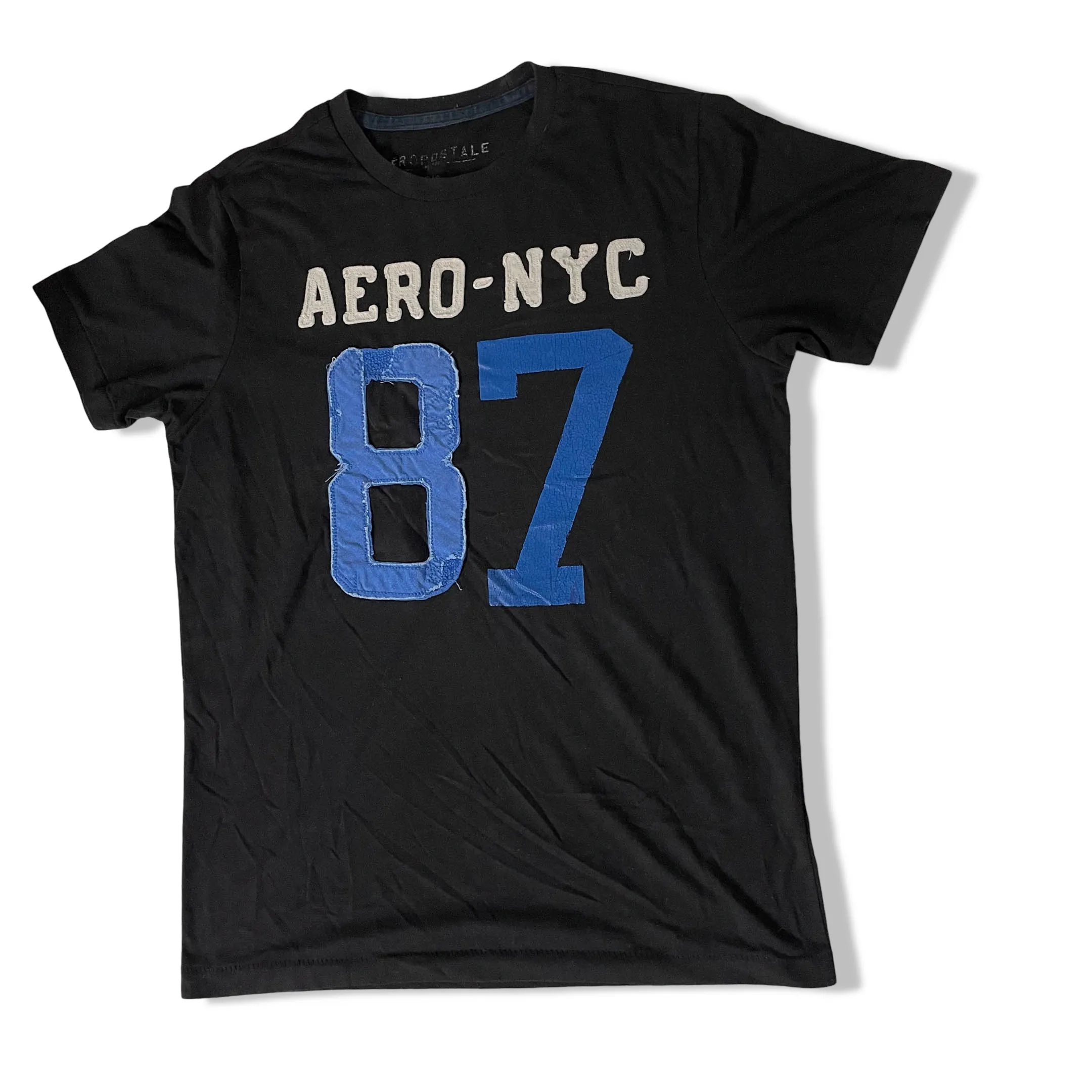 Vintage Black mens Aeropostale aero nyc 87 graphics tees in S