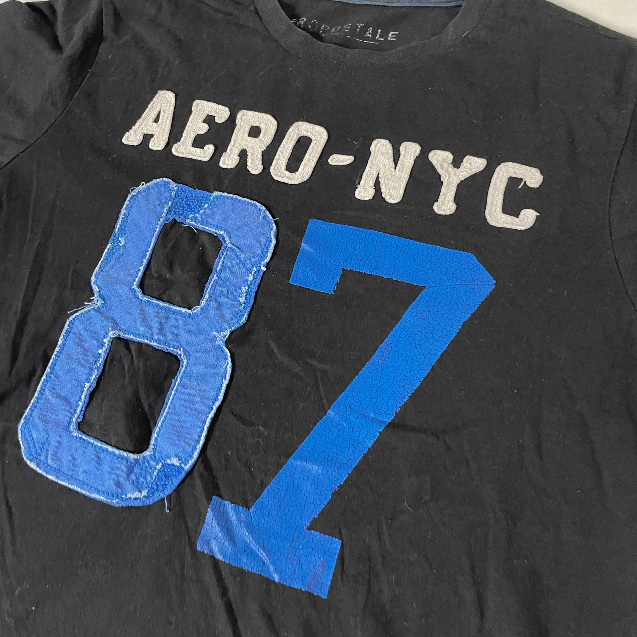 Vintage Black mens Aeropostale aero nyc 87 graphics tees in S