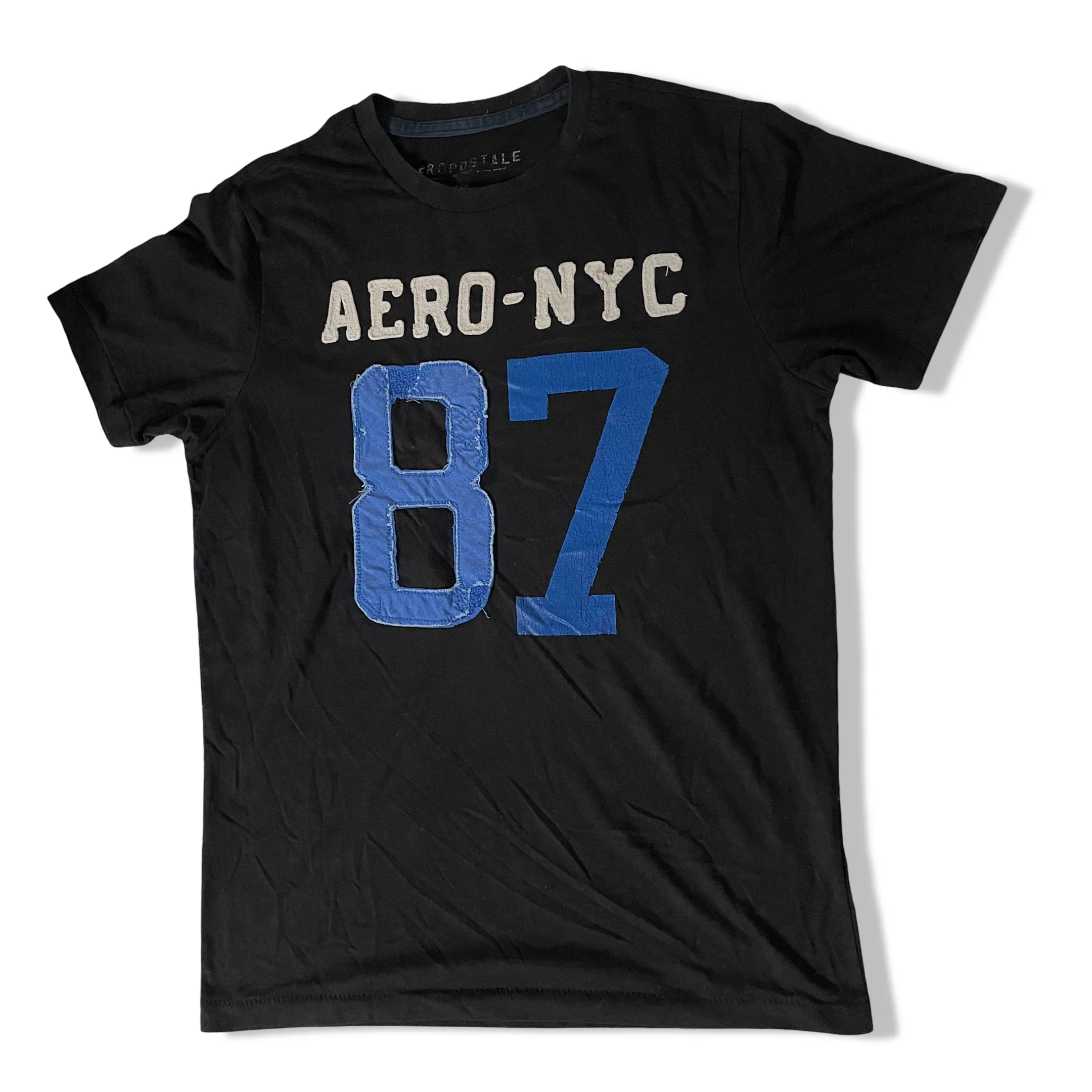 Vintage Black mens Aeropostale aero nyc 87 graphics tees in S