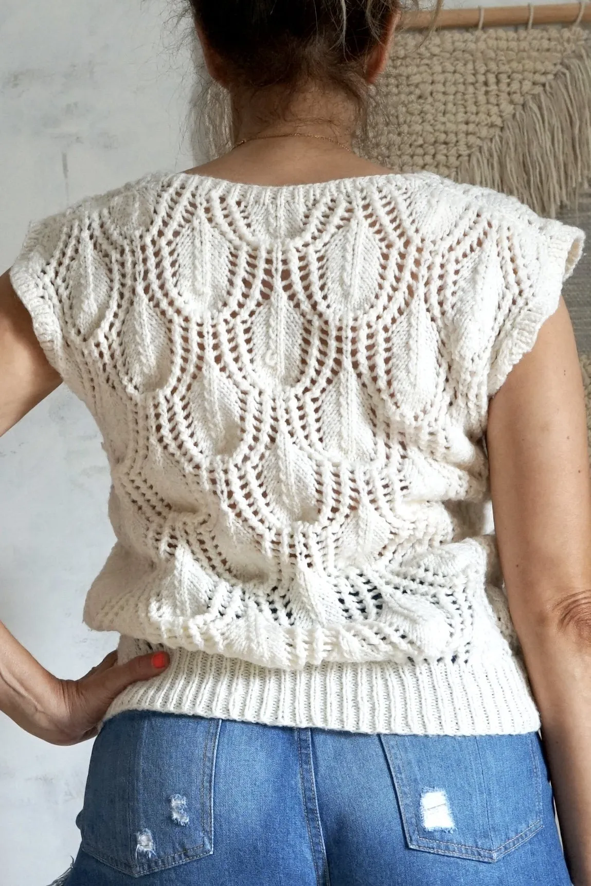 Vintage Crochet Knit Texture Top
