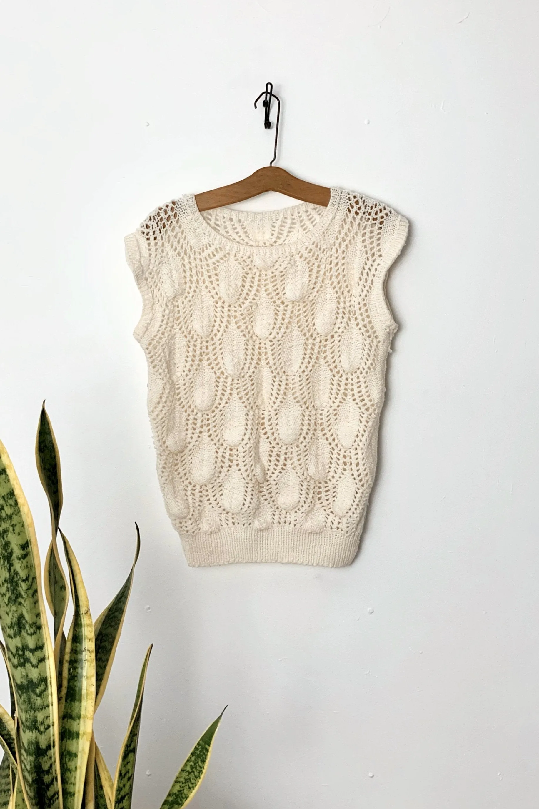 Vintage Crochet Knit Texture Top