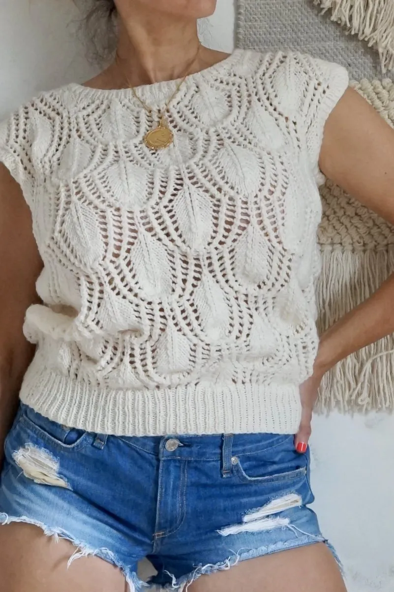 Vintage Crochet Knit Texture Top