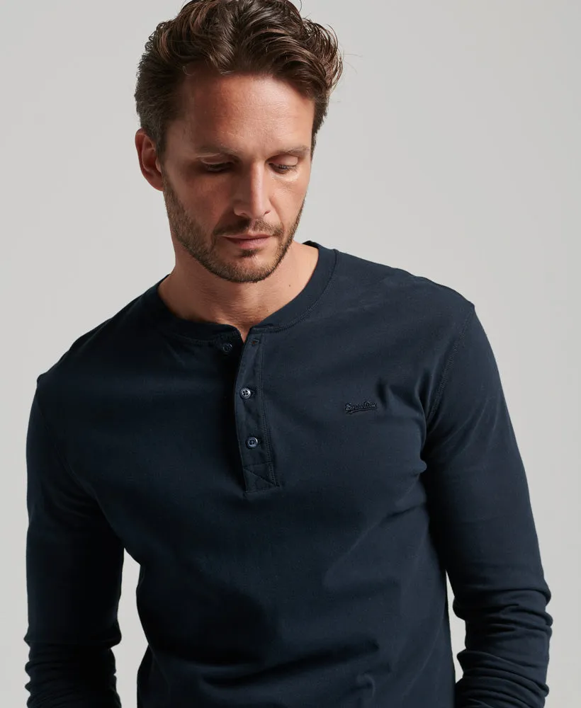 Vintage Logo Emb Long Sleeve Henley Eclipse Navy