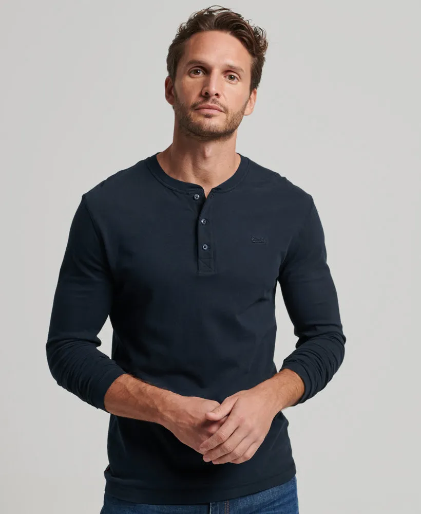 Vintage Logo Emb Long Sleeve Henley Eclipse Navy