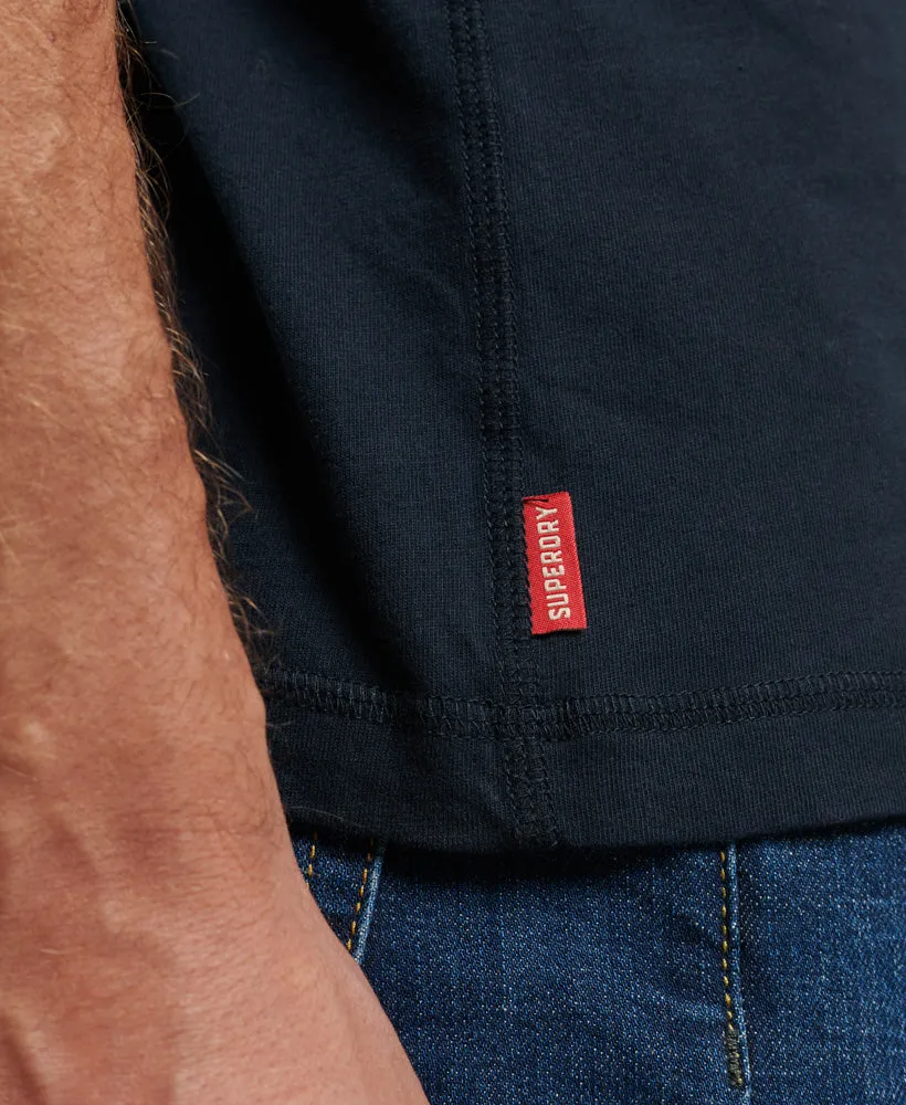 Vintage Logo Emb Long Sleeve Henley Eclipse Navy